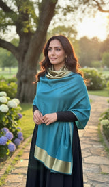 Turquoise moonlight reversible with border