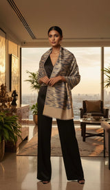 Ikat zari stole