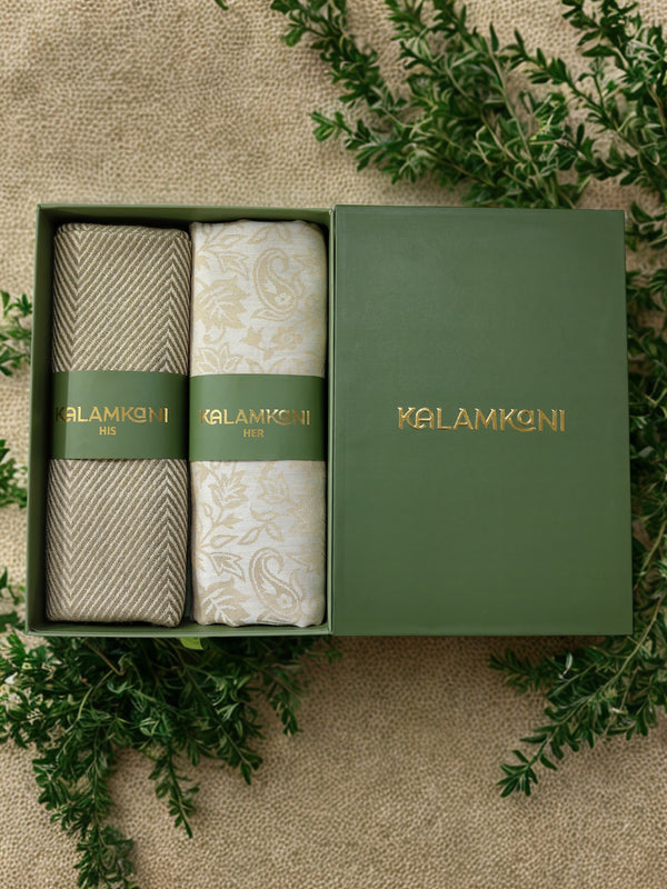 Acro wool muffler for men & self zari stole for women