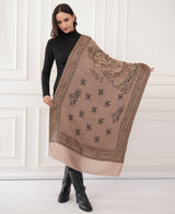 Lord Ganesha Heirloom cashmere wool stole with zari