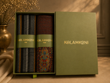 His & Her Herringbone & Reversible Zig Zag Kani Cashmere Wool Muffler & Stole Set – His Black / Her Brown
