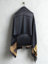 Black stole with golden zari border