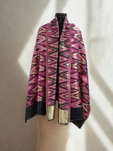 Ikat zari reversible stole