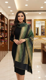 Ikat zari reversible stole