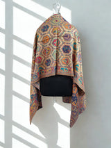 Reversible jamawar zari woven stole