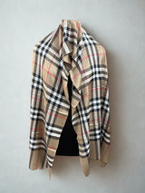 Beige brown check stole