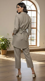 Embroidered and embellished co-ord Brown