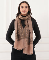 Lord Ganesha Heirloom cashmere wool stole with zari