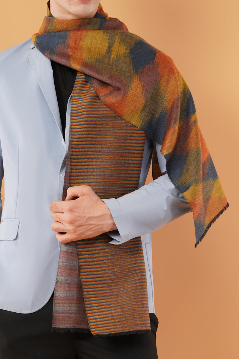 Ikat reversible pashmina muffler