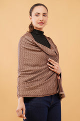 Zig zag kani border stole Cashmere wool