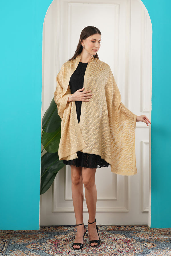 Basket Weave Cashmere stole