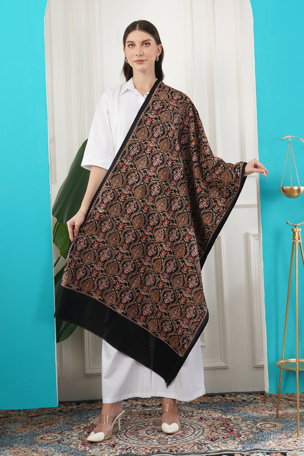 Jamawar embroidery stole