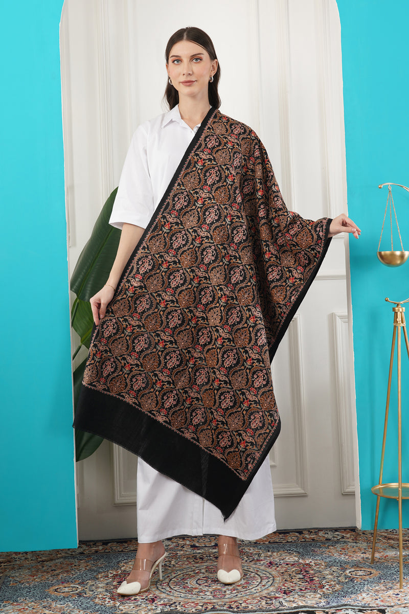 Jamawar embroidery stole