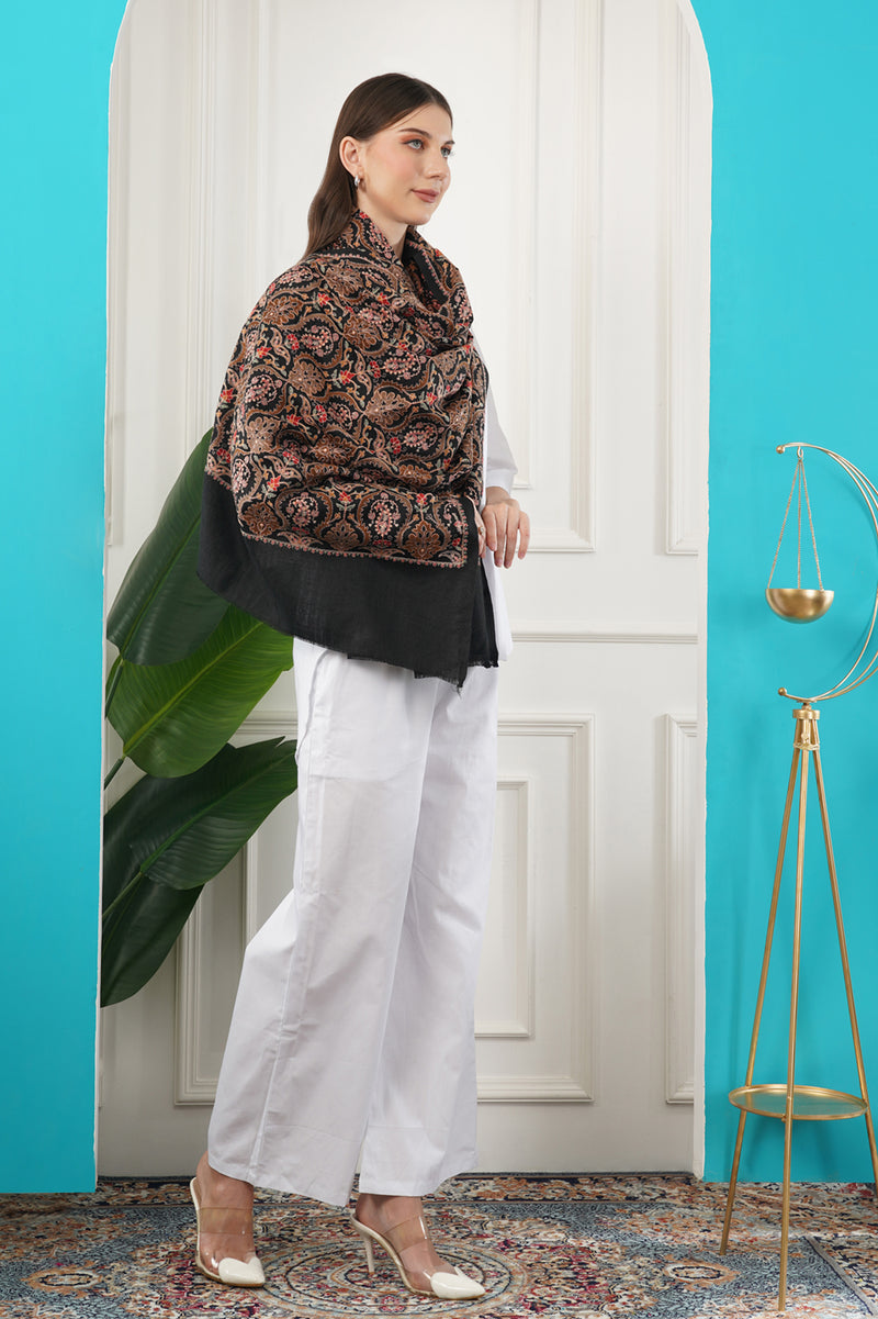 Jamawar embroidery stole