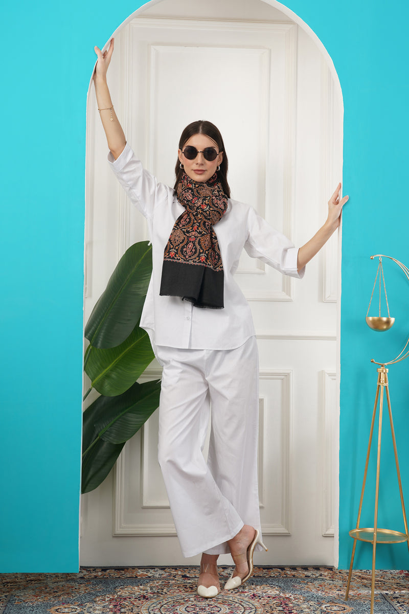 Jamawar embroidery stole