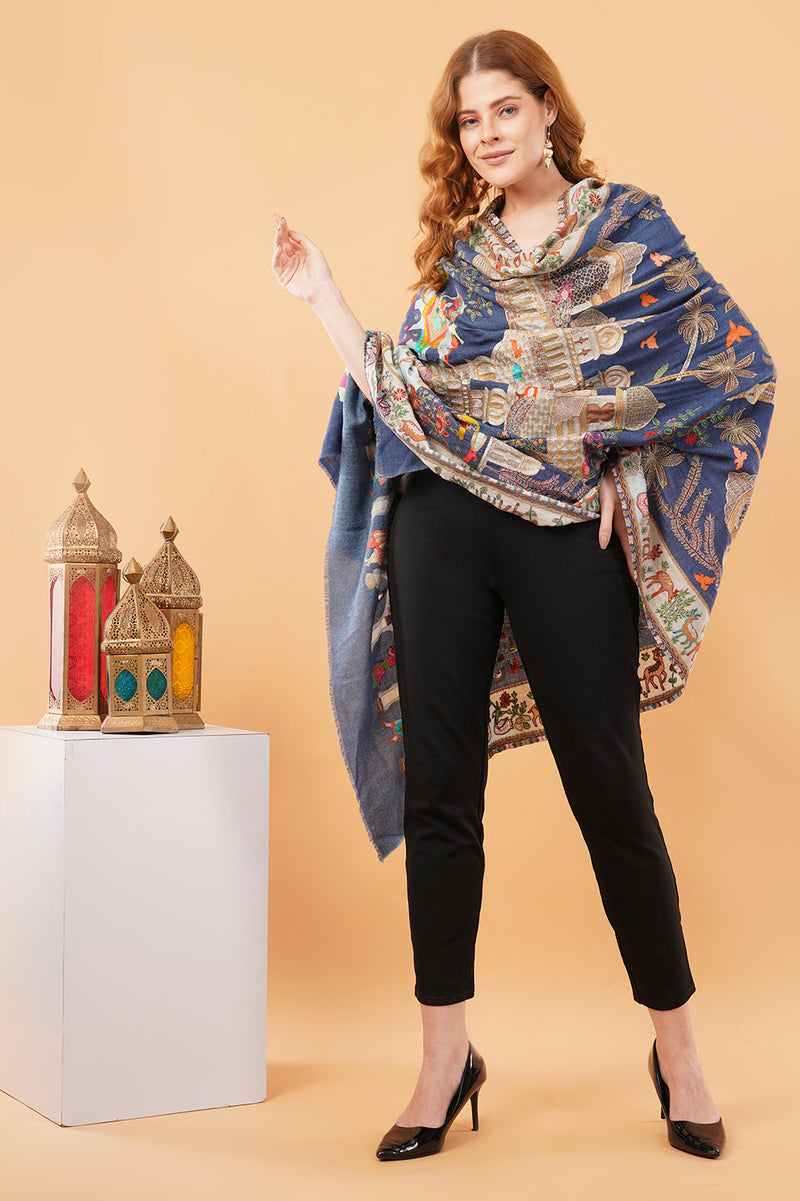 Darbaar tilla work shawl