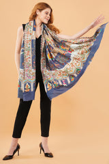 Darbaar tilla work shawl