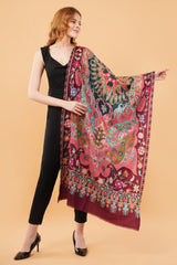 French Paisley kalamkari Zari stole