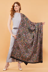 Palm art silk embroidery shawl