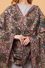 Palm art silk embroidery shawl
