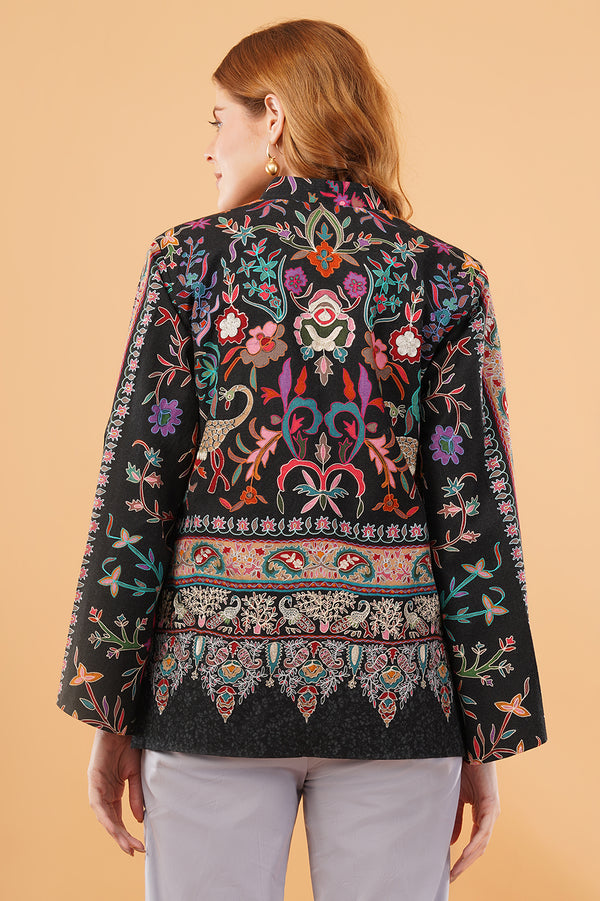 Peacock kalamkari cape