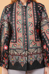 Peacock kalamkari cape