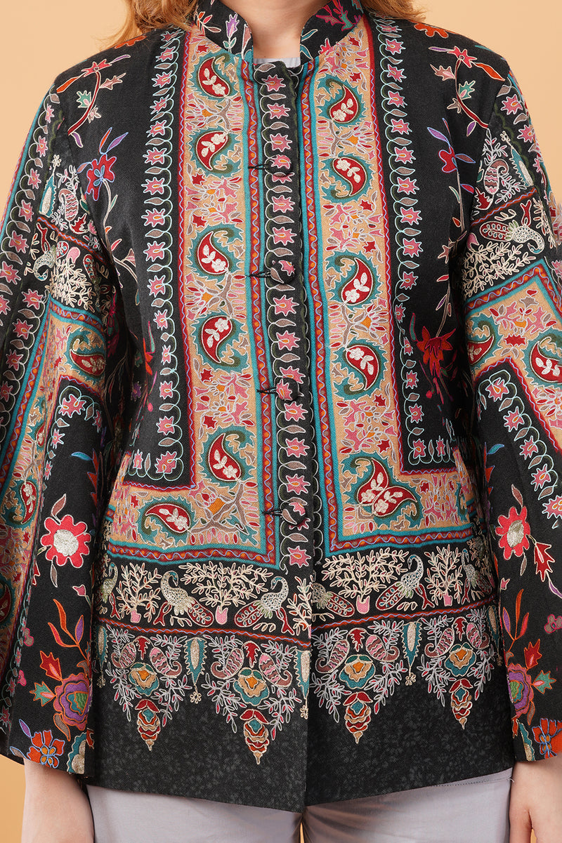 Peacock kalamkari cape