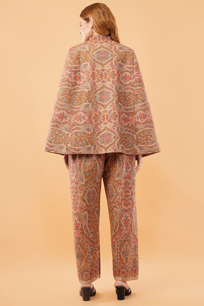 Beige jamawar co-ord set