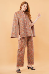 Beige jamawar co-ord set
