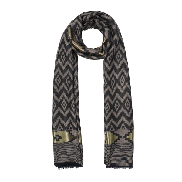 REVERSIBLE IKAT ZARI STOLE