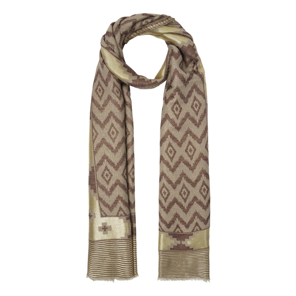 REVERSIBLE IKAT ZARI STOLE