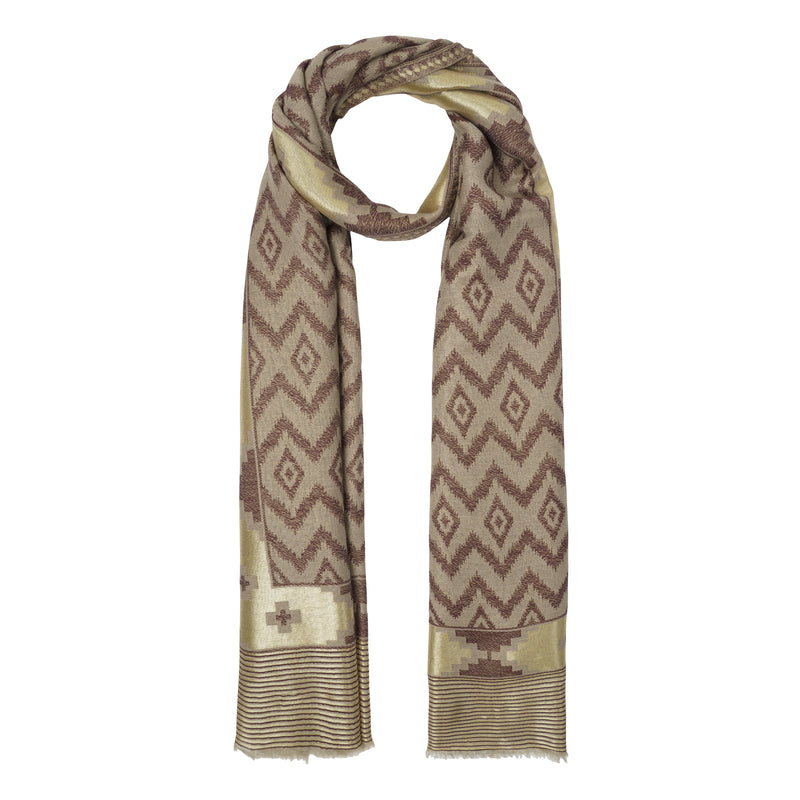 REVERSIBLE IKAT ZARI STOLE
