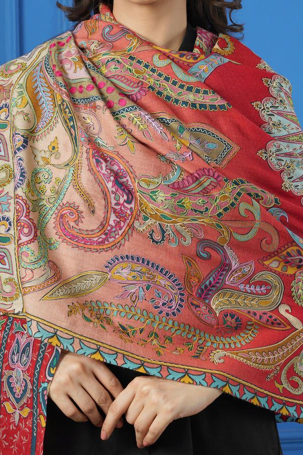 Ombre Kalamkari stole