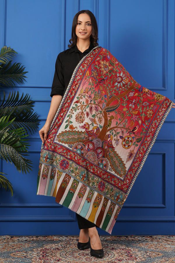Ombre Kalamkari stole