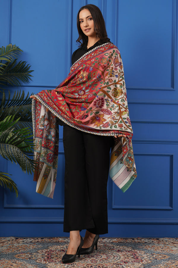 Ombre Kalamkari stole