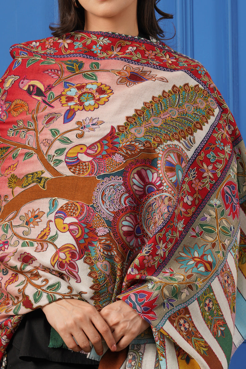 Ombre Kalamkari stole