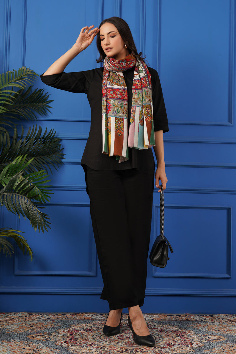 Ombre Kalamkari stole