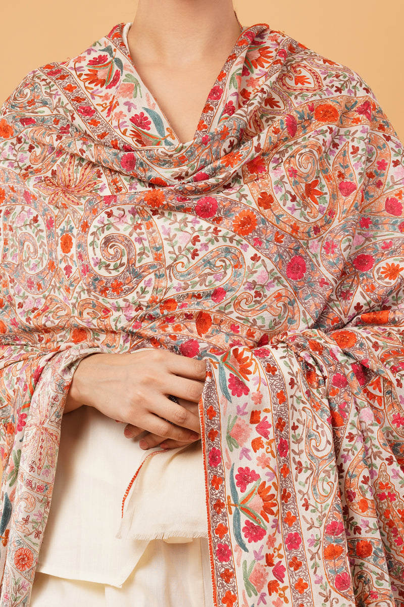 Art silk embroidered shawl