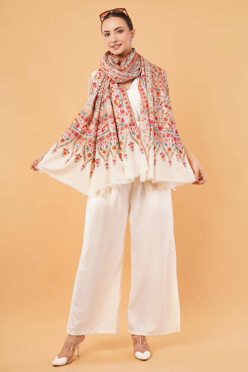 Art silk embroidered shawl