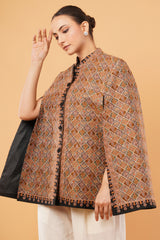 Check heavy embroidery Cape