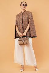 Check heavy embroidery Cape