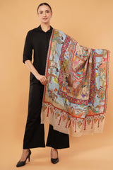 Ramayan Embroidered Kalamkari shawl