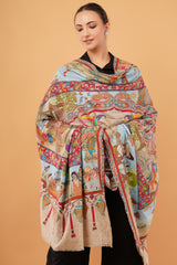 Ramayan Embroidered Kalamkari shawl