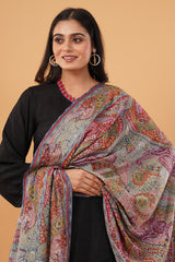 Kalamkari shawl with zari