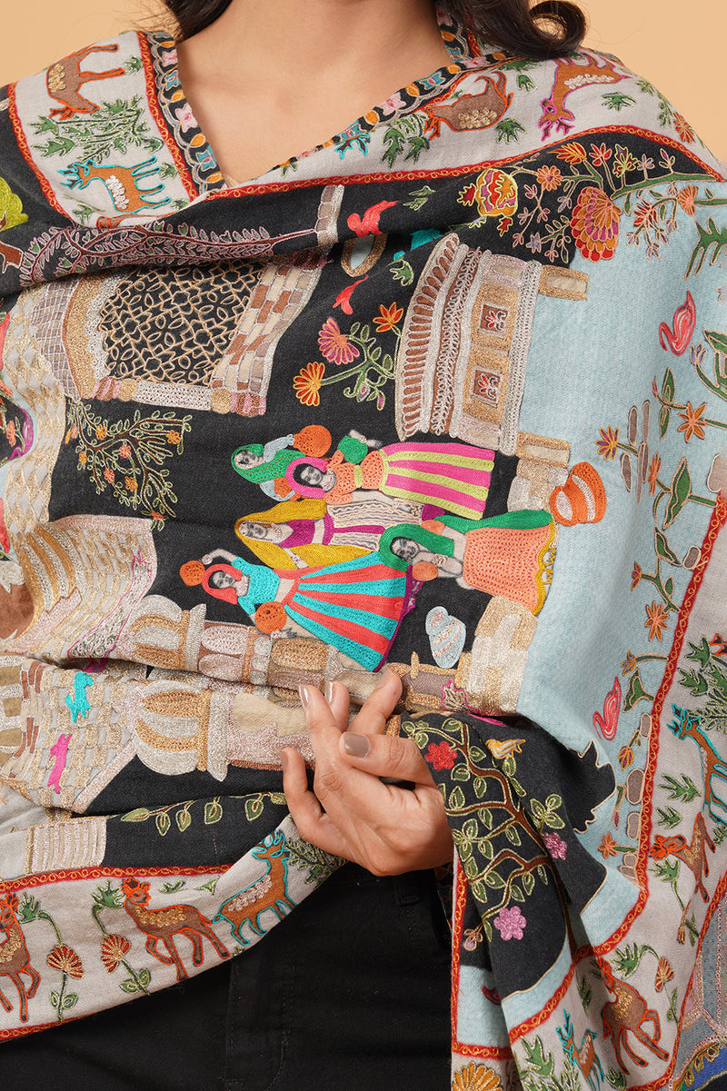 DARBAAR TILLA WORK SHAWL
