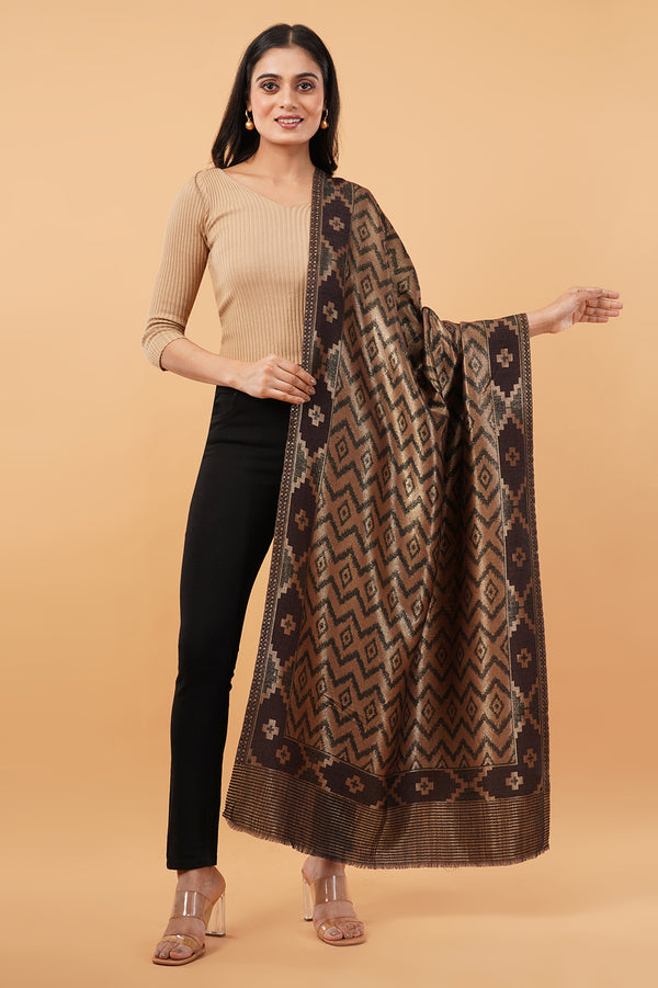 Reversible Ikat Zari stole