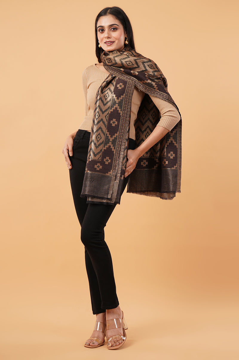 Reversible Ikat Zari stole