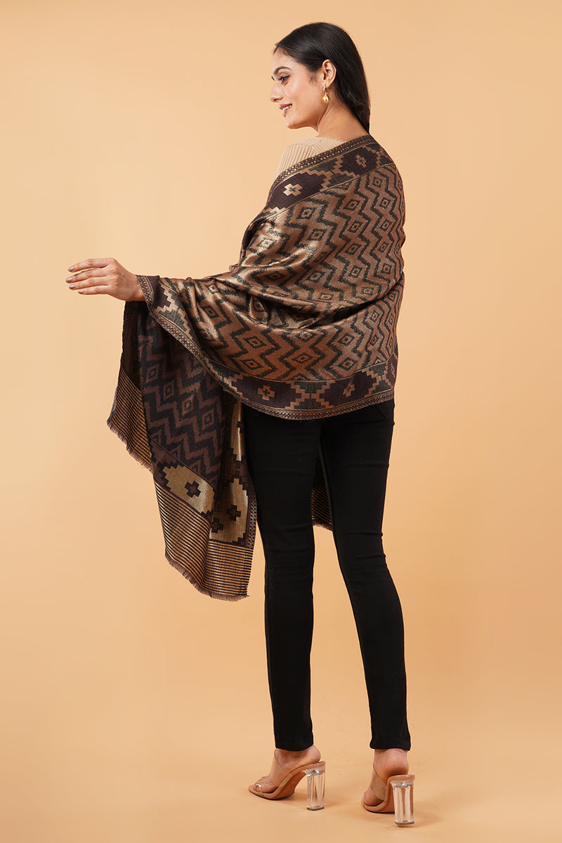 Reversible Ikat Zari stole