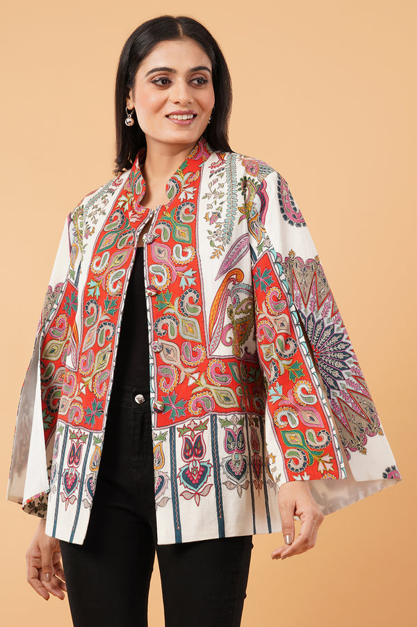 Kalamkari zari cape