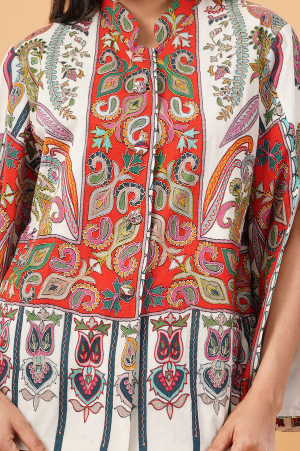 Kalamkari zari cape